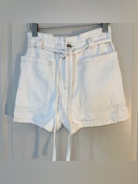Zara White Denim Drawstring Women’s Shorts